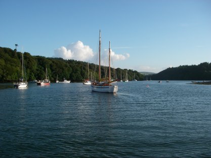 The view up river from the mooring