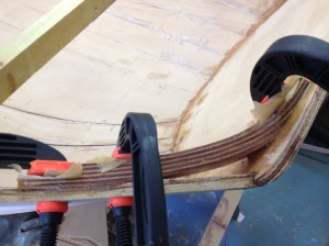 Gluing a knee after fitting