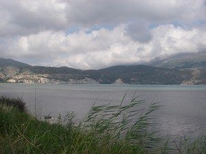 A narrow channel once separating Paliki from Cephalonia is now buried under these low hills, it is claimed.