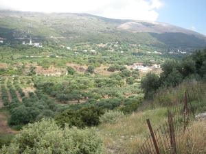 Low-lying land separating the Paliki penisnular from the rest of Ithaca.