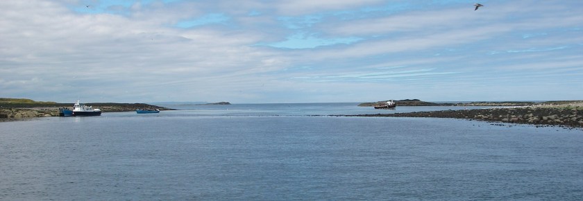 Anchorages at the Farne Islands, either side of the bar that runs between the two promotories.