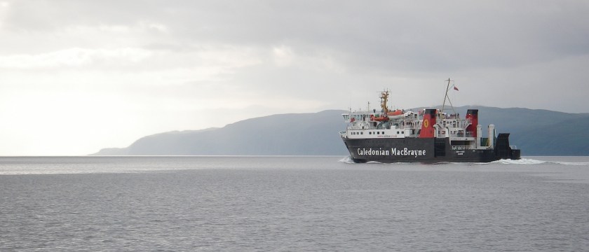 Calmac ferry Lord of the Isles heading down the Firth of Lorn