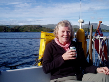 Chris in the cockpit in Loch Drumbuie