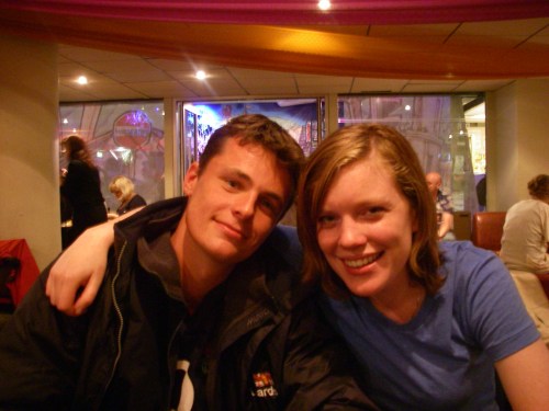 Cousins Georgia and Jamie at the Festival