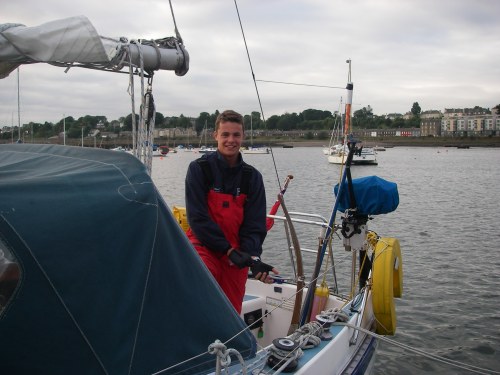 Jamie, Granton Harbour with the tide in