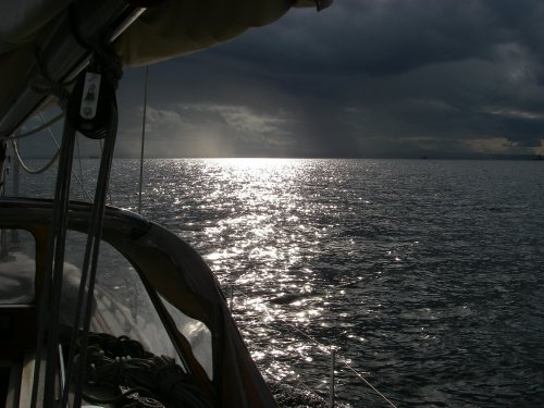 Heavy showers obscured the sun from time to time