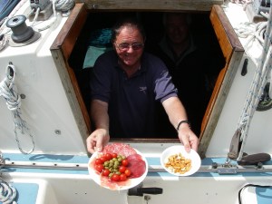 Tony serves lunch in Lulworth Cove