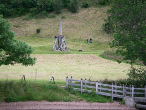 The landing stage at Urqhart Castle, siege machine in the background