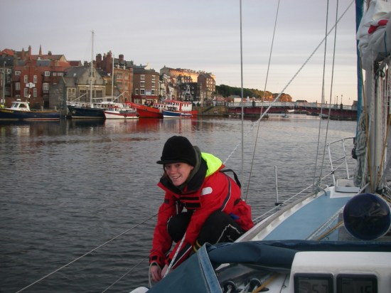 Whitby, waiting for the bridge just after dawn.